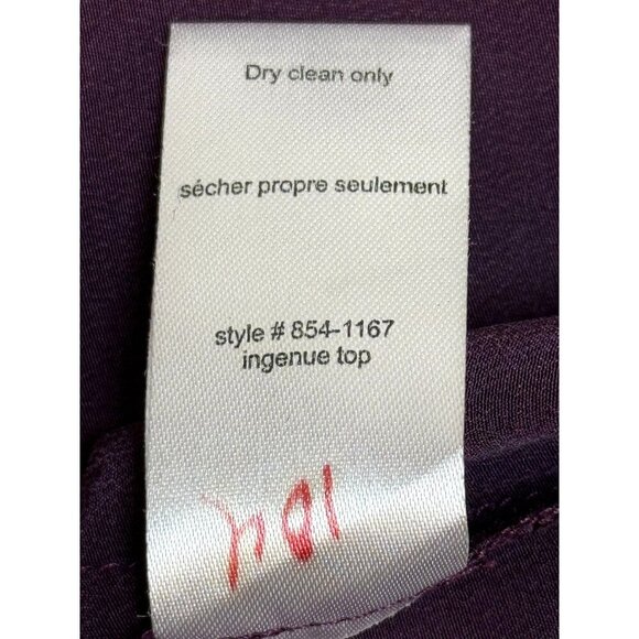 Nanette Lepore Silk Purple Long Bell Sleeve Blouse Whimsy Romantic Size 0 XS - Picture 15 of 16